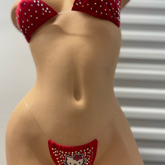 Red Rhinestone Bikini Set - Picture 9 of 11
